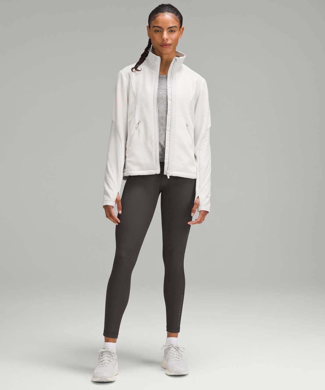 Lululemon Fleece-Lined Running Jacket - Bone / Vapor - lulu fanatics