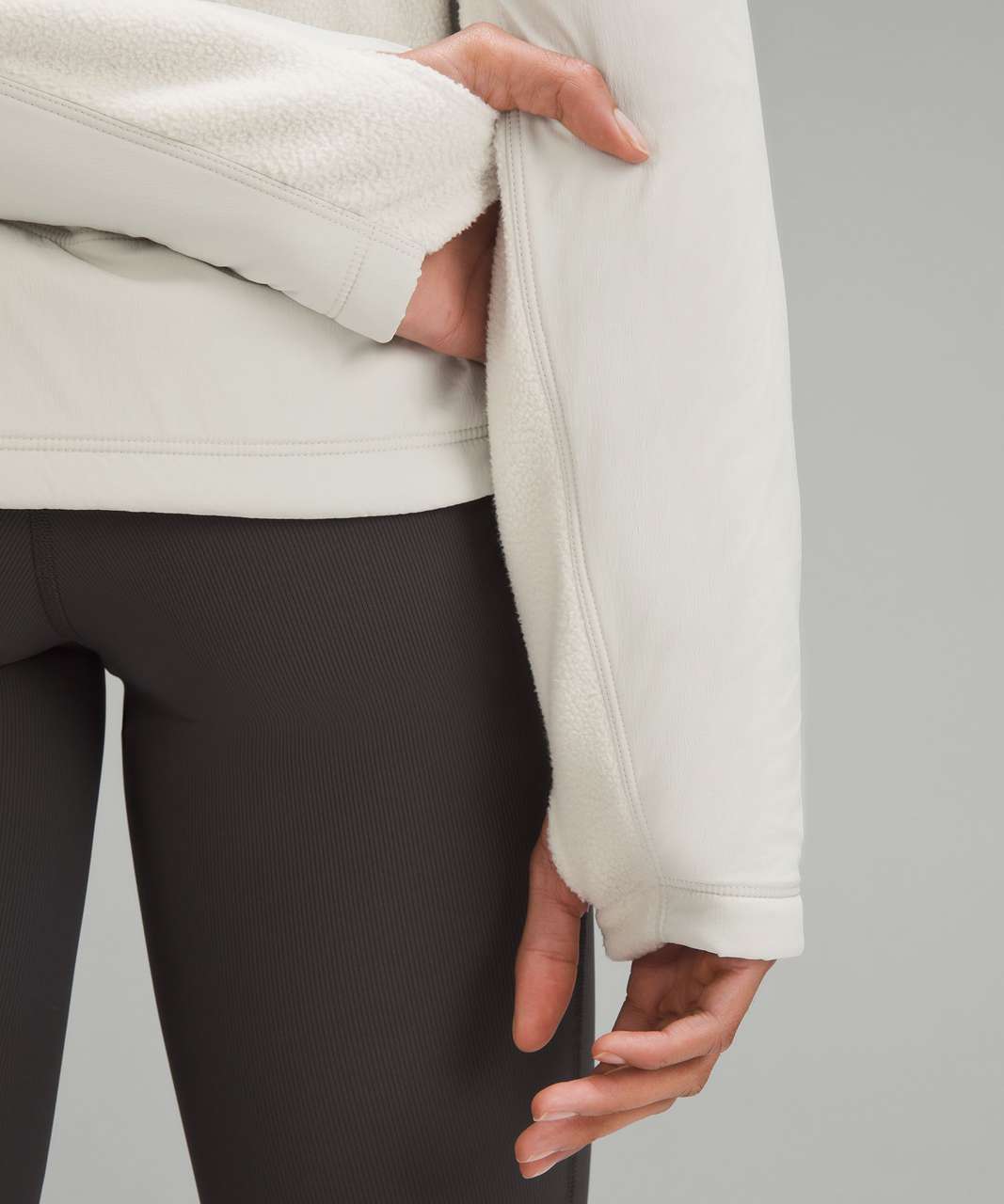 Lululemon Fleece-Lined Running Jacket - Bone / Vapor - lulu fanatics