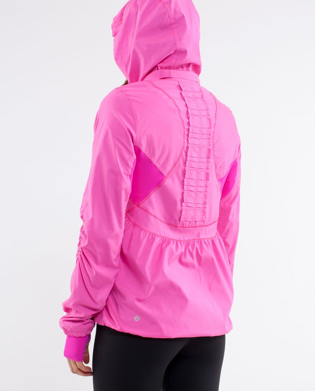 Lululemon white herringbone forme jacket heathered paris pink speed shorts  - Agent Athletica