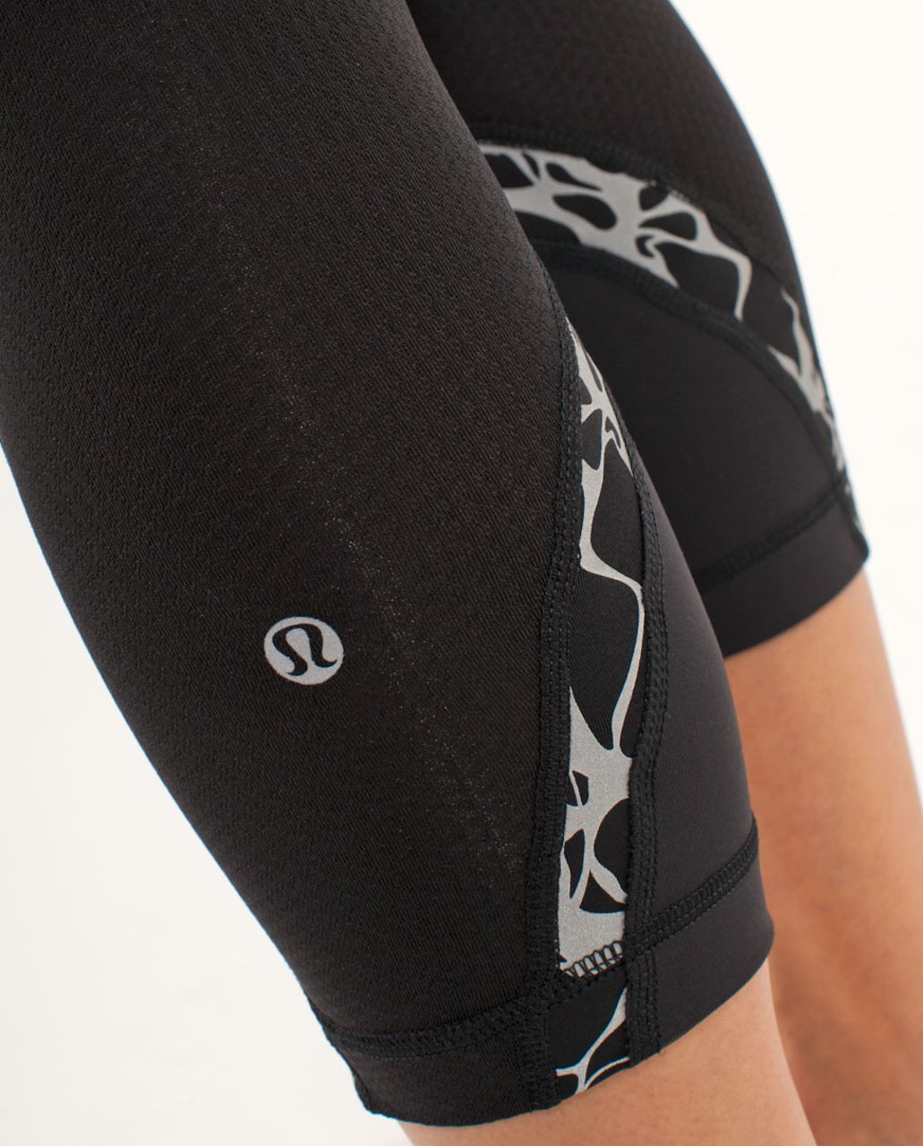 Lululemon Run:  Inspire Crop II - Black /  Reflective Sparkle Splatter /  Heathered Black