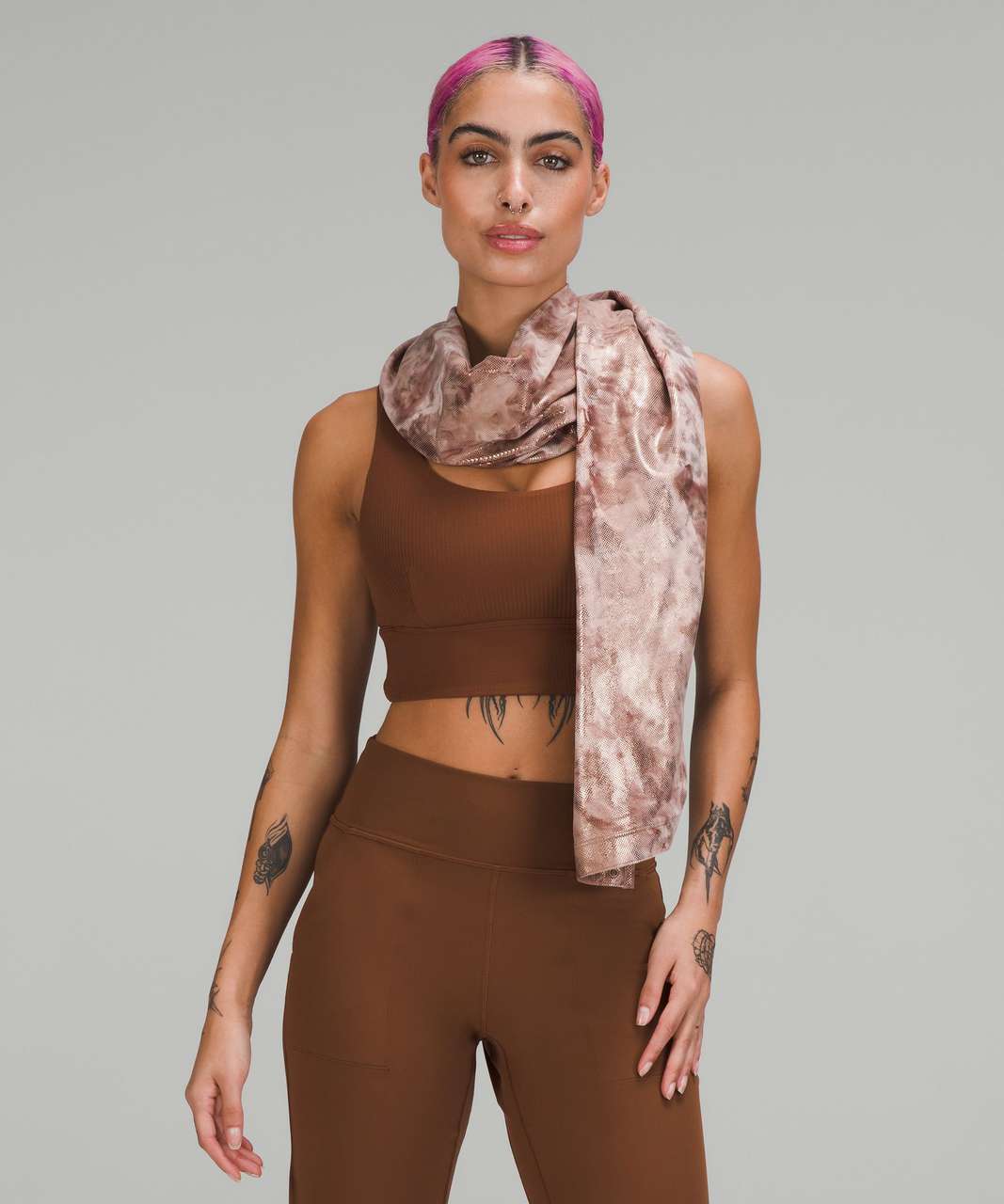 Lululemon Customizable Snap Scarf *Shine - Diamond Dye Misty Shell Cacao Diffuse Dot Foil