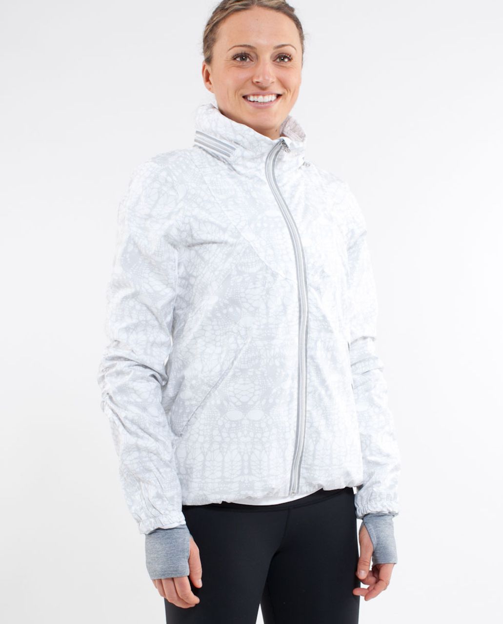 Lululemon Run:  Hustle Jacket *Print - White /  Reflective Glacier Lace