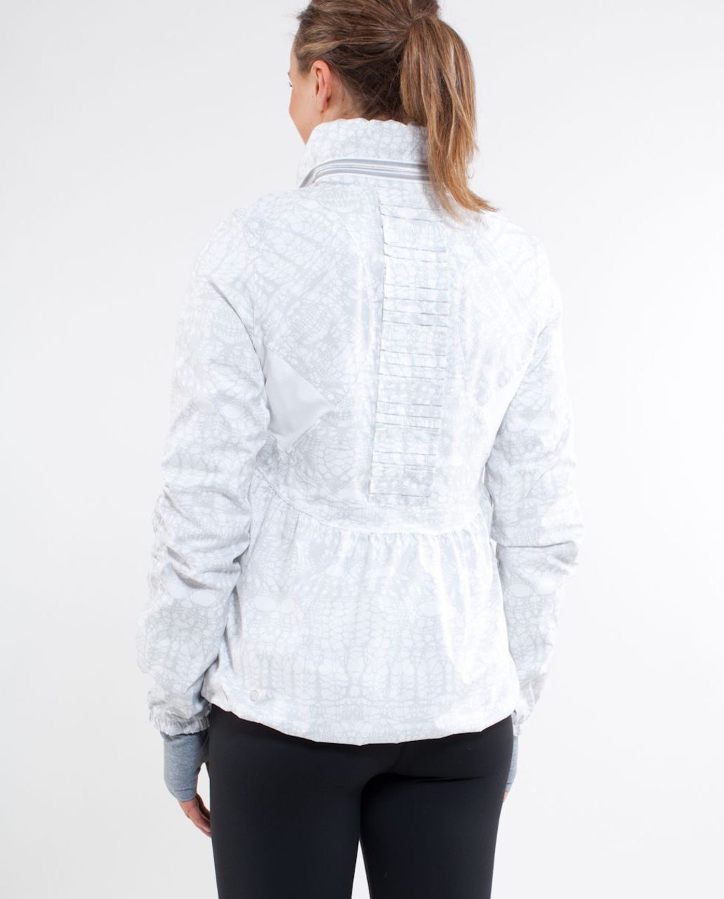 Lululemon Run:  Hustle Jacket *Print - White /  Reflective Glacier Lace