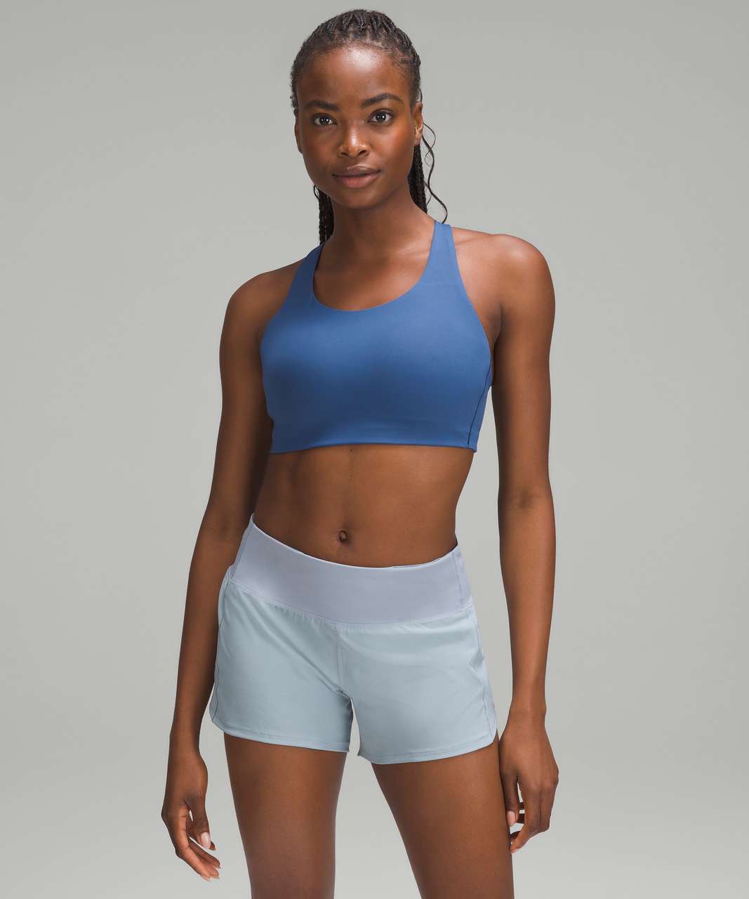 Lululemon Energy Bra Longline *Medium Support, B–D Cups - Blue Linen - lulu  fanatics