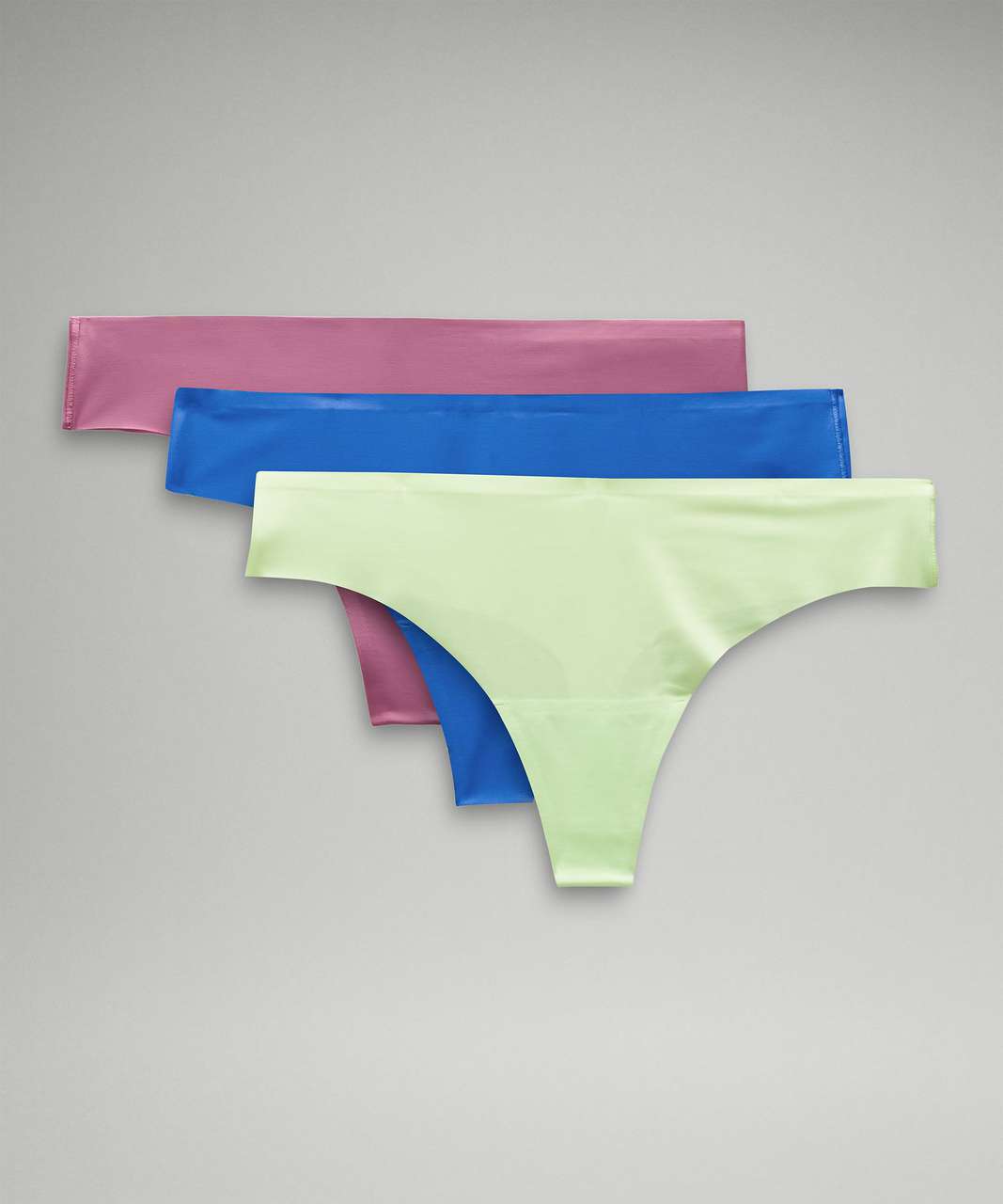 Lululemon InvisiWear Mid-Rise Thong Underwear *3 Pack - Velvet Dust / Faded  Zap / Pipe Dream Blue - lulu fanatics