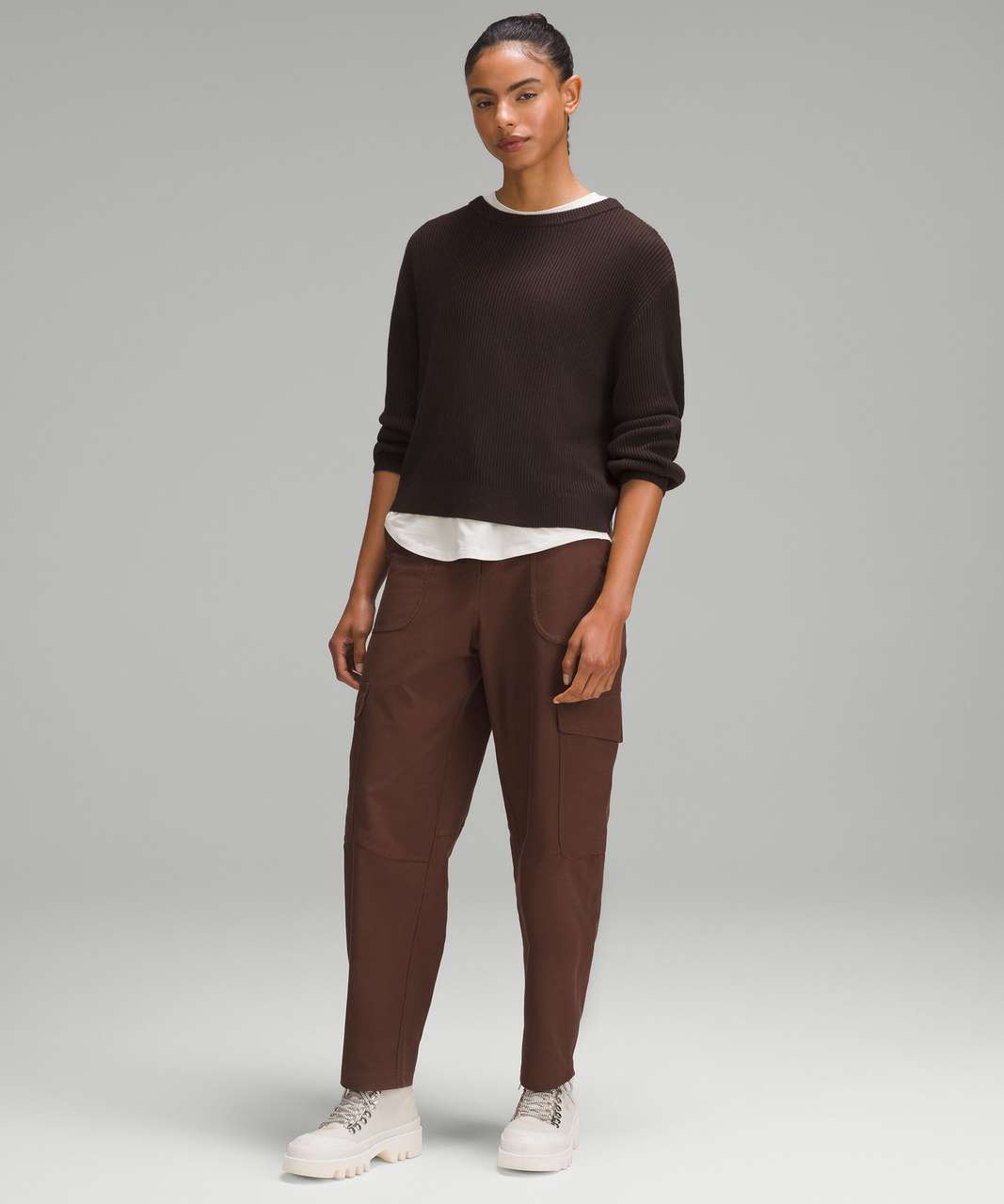 Lululemon Reversible Crossover Sweater - Espresso - lulu fanatics