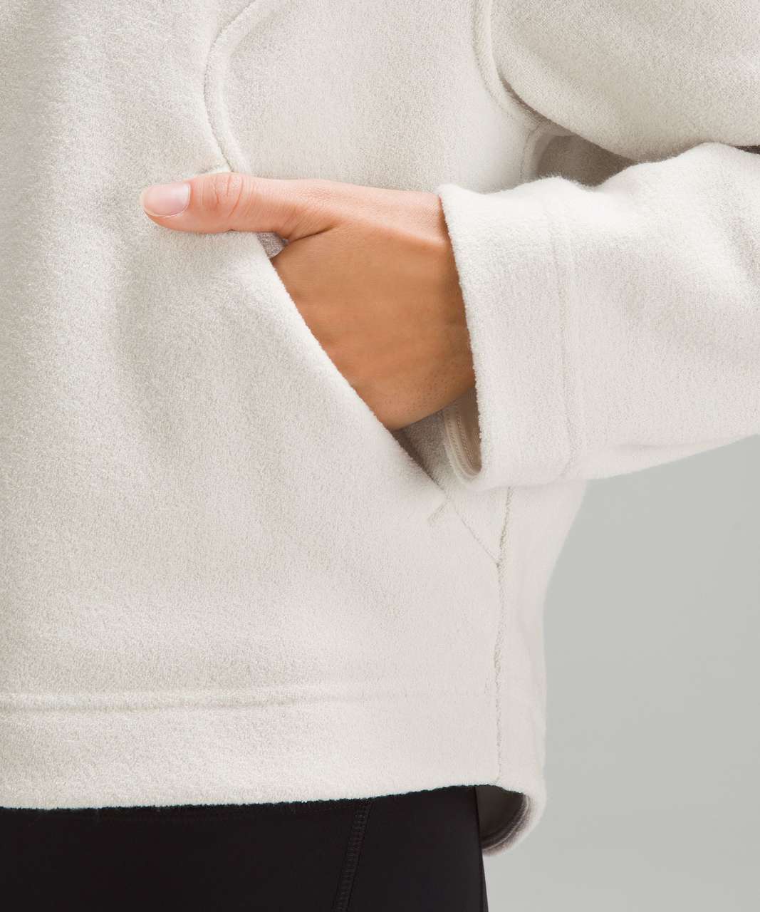 lululemon FRENCH TERRY OVERSIZED HALF ZIP - Sweatshirt - heathered  bone/white - Zalando.de