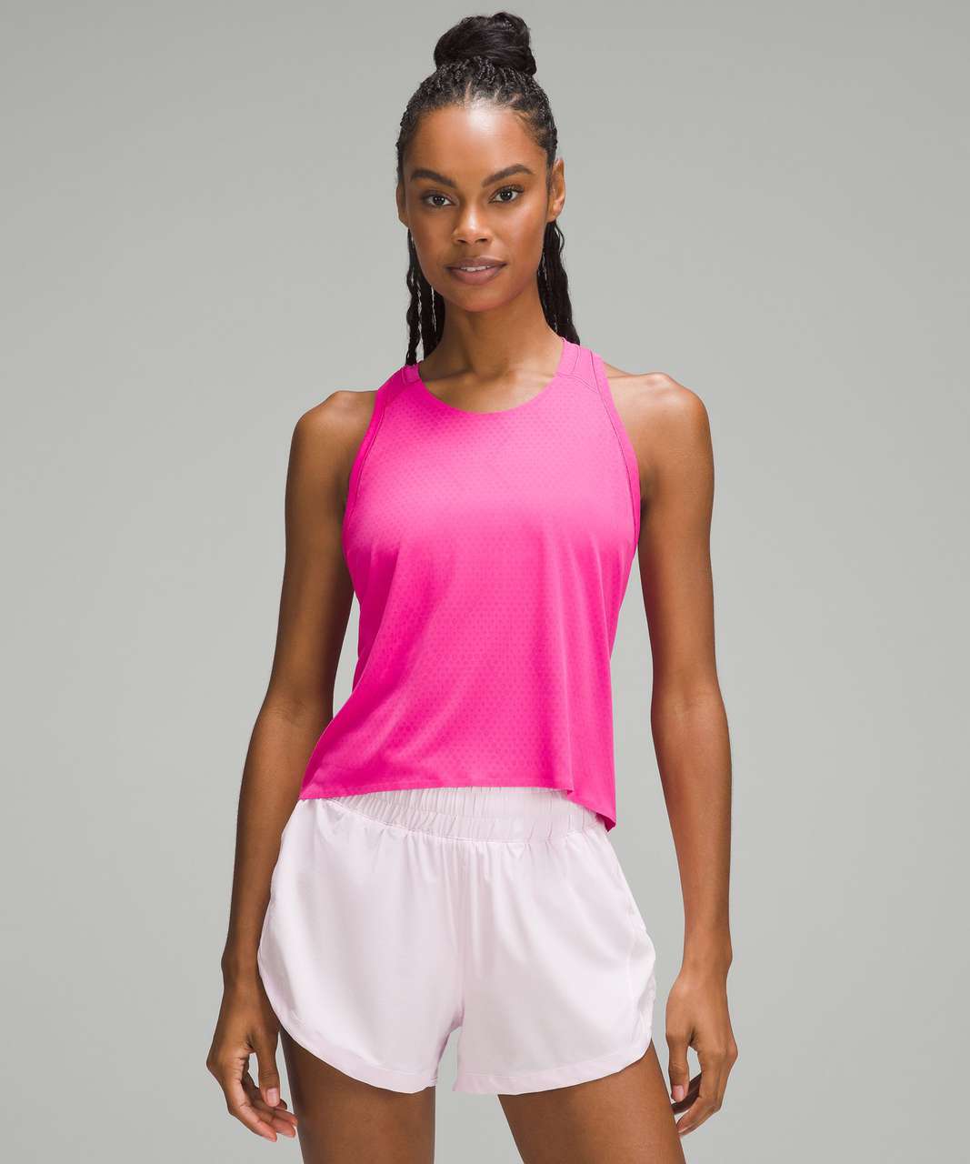Lululemon Fast and Free Race Length Tank Top - Sonic Pink