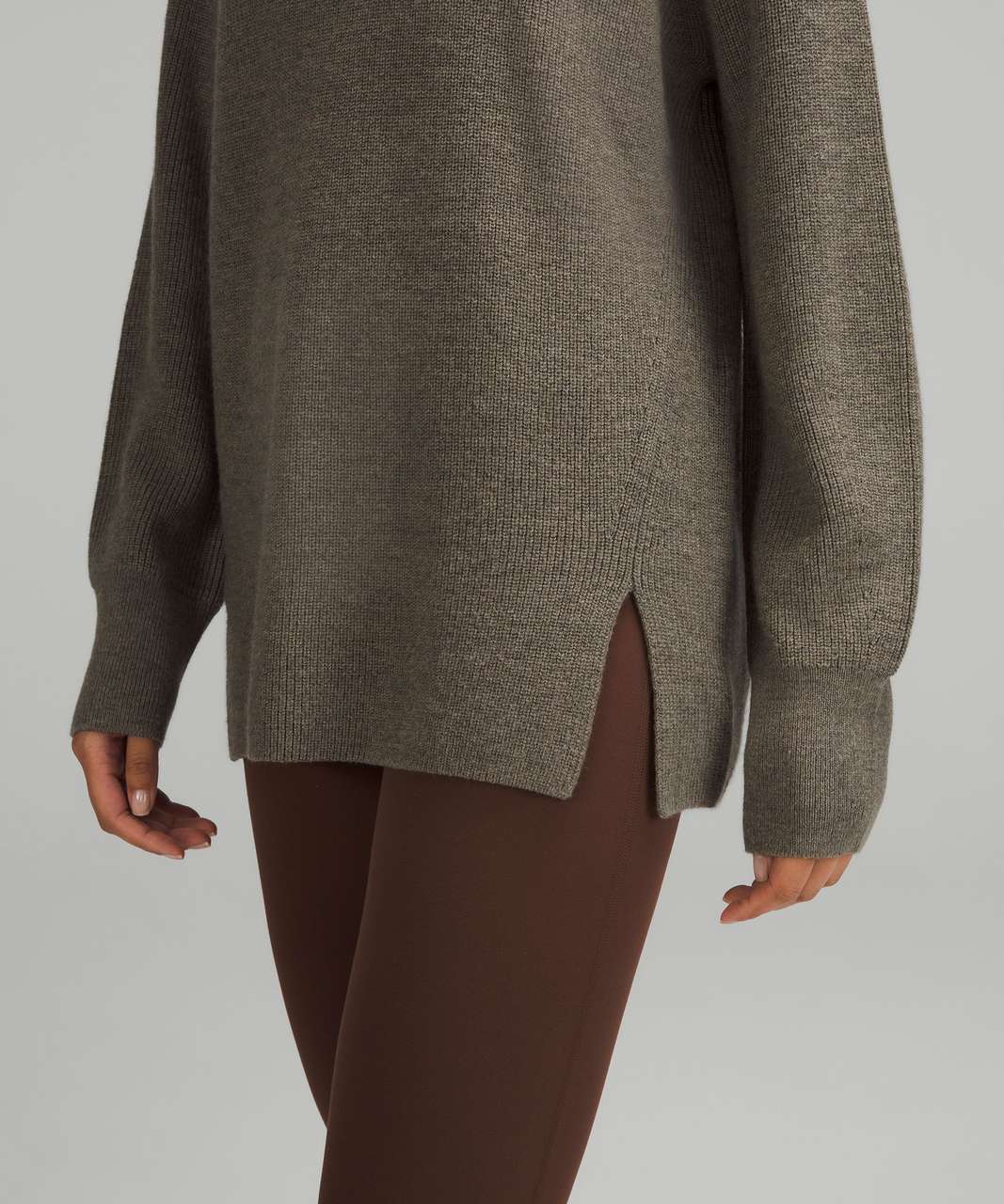 Lululemon Merino Wool-Blend Ribbed Crewneck Sweater - Heathered