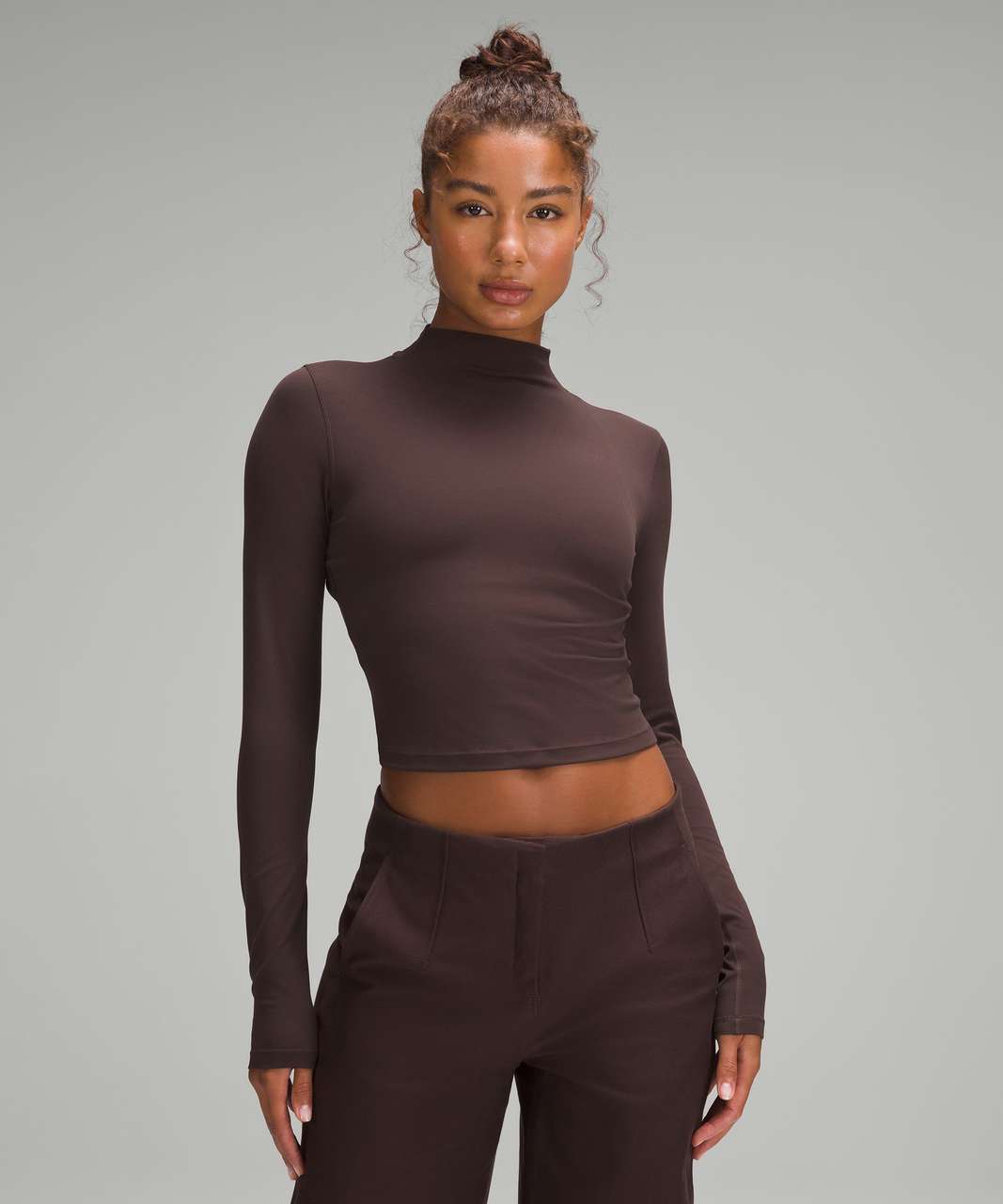 Lululemon All Aligned Mock-Neck Long-Sleeve Shirt - Espresso