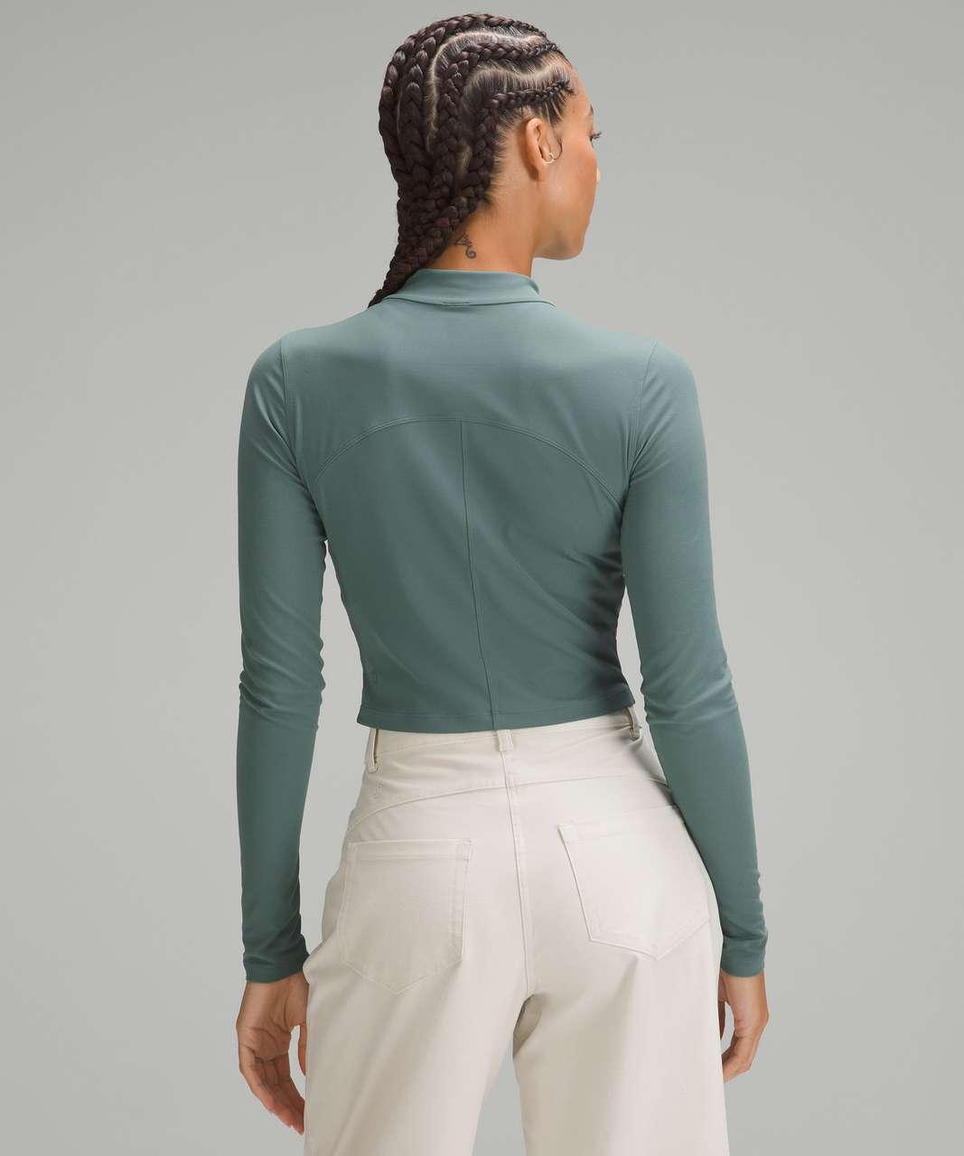 Lululemon All Aligned Mock Neck Long Sleeve Shirt - Tidewater Teal