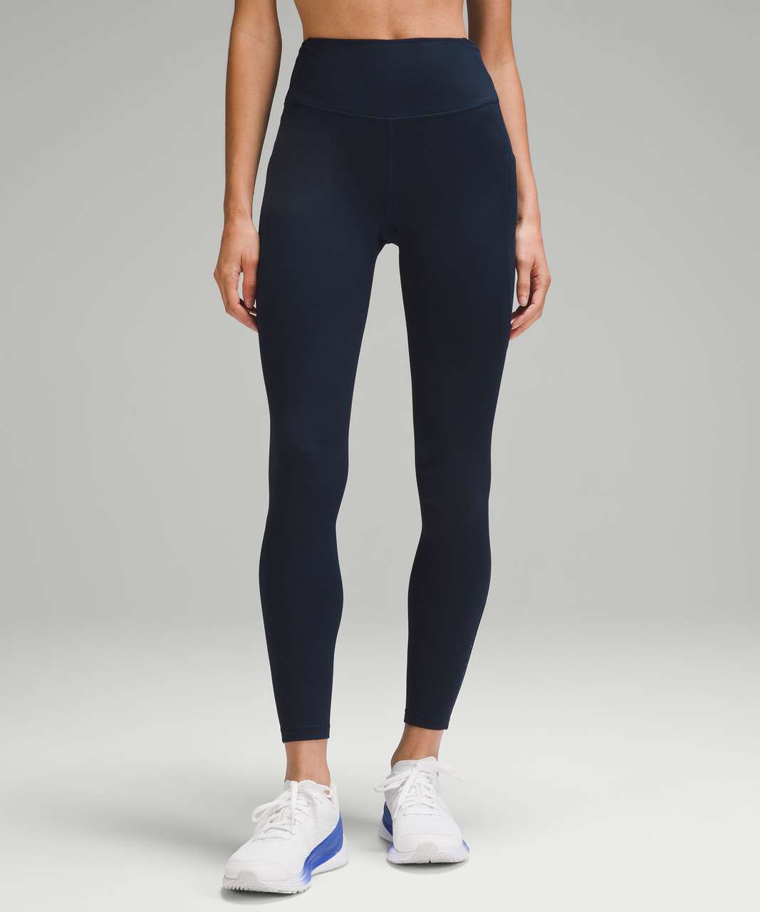 Lululemon Fast and Free High-Rise Fleece Tight 28 *Pockets - True Navy -  lulu fanatics