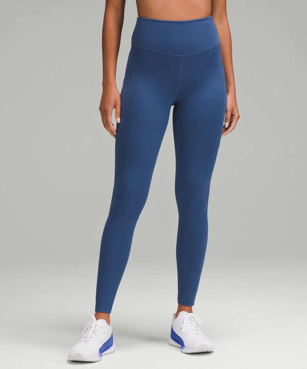 Lululemon Fast and Free High-Rise Fleece Tight 28 *Pockets - Pitch Blue -  lulu fanatics