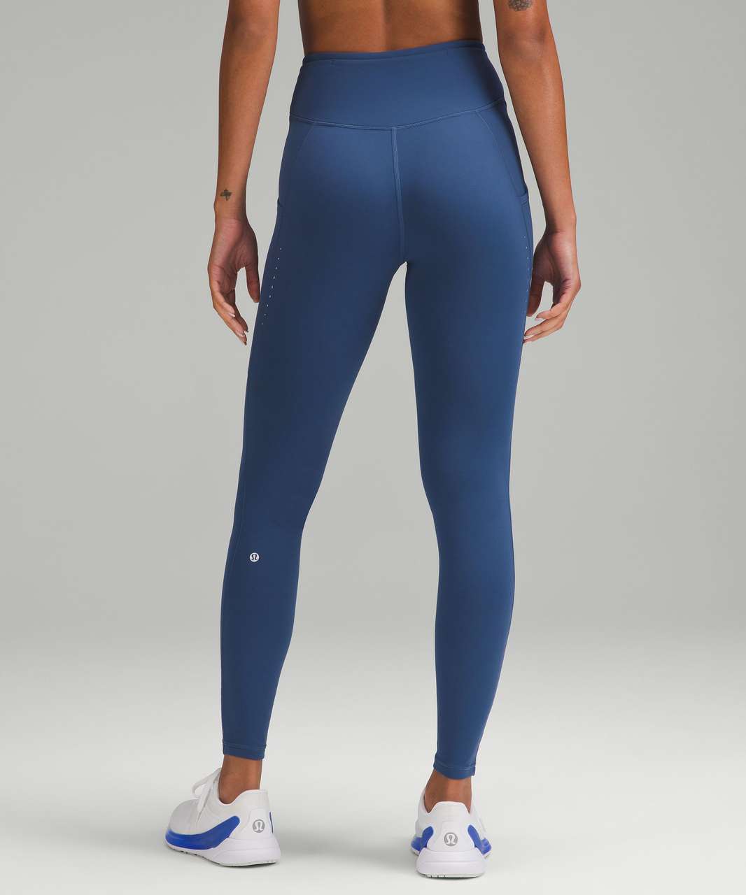 Lululemon Fast and Free High-Rise Fleece Tight 28 *Pockets - Pitch Blue -  lulu fanatics