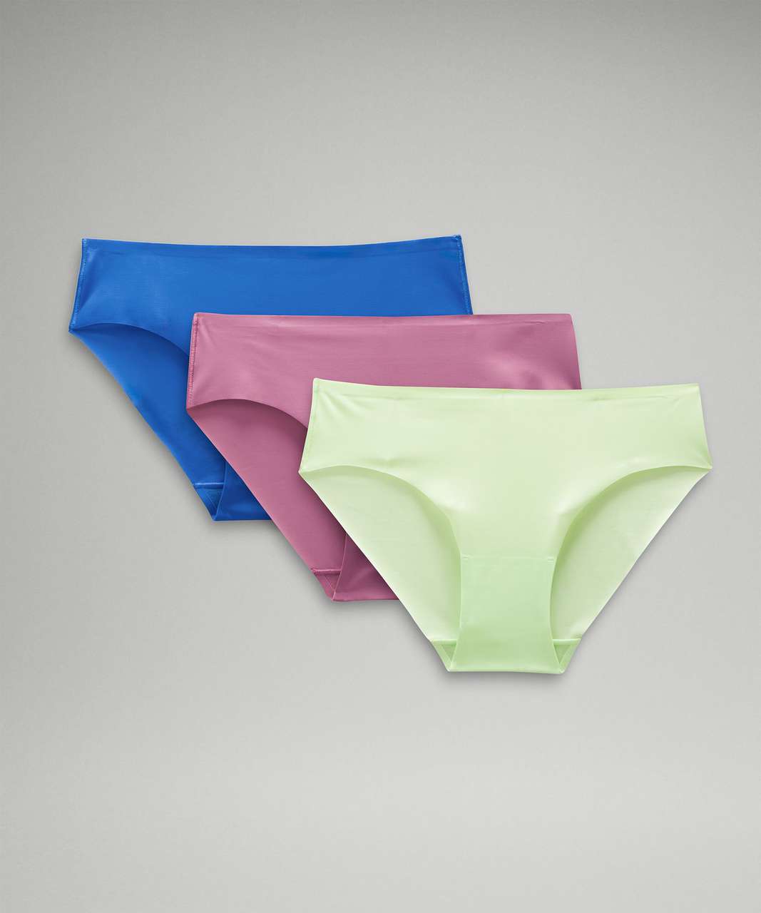 Lululemon Invisiwear Mid-rise Bikini Underwear 3 Pack In Black/dew  Pink/warped Grain Alpine White Black