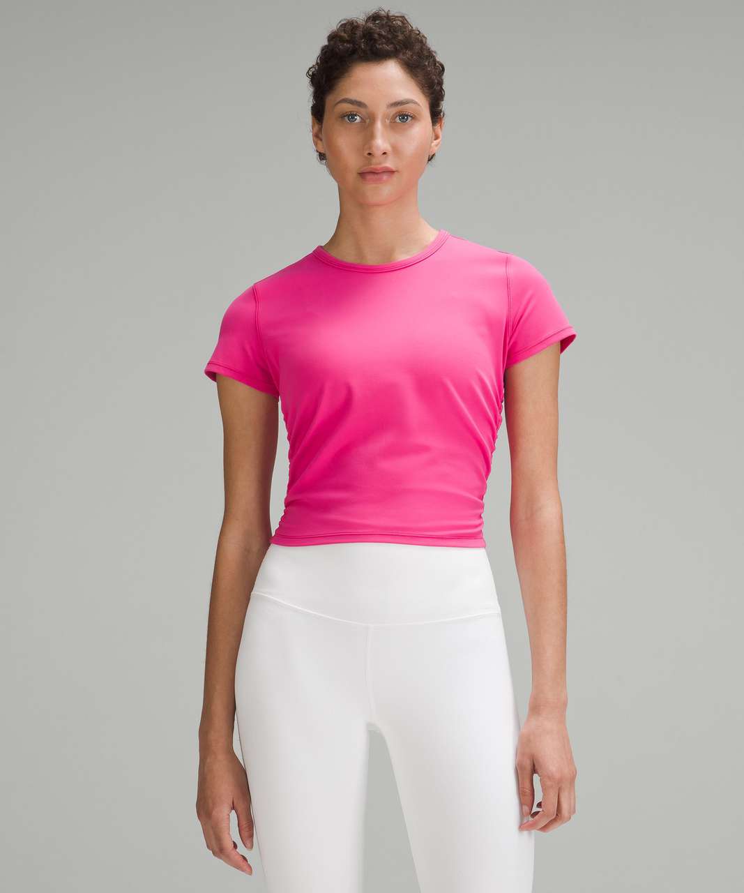 Lululemon Heavyweight Cotton Cropped 3/4 Sleeve Shirt - Sonic Pink - lulu  fanatics