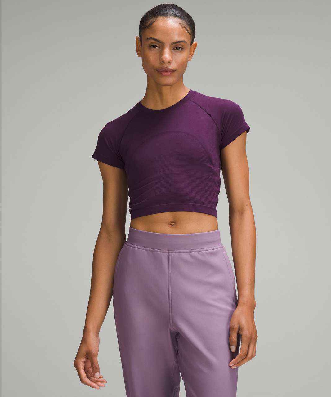 Lululemon Swiftly Tech Cropped Short-Sleeve Shirt 2.0 - Dramatic Magenta /  Dramatic Magenta - lulu fanatics