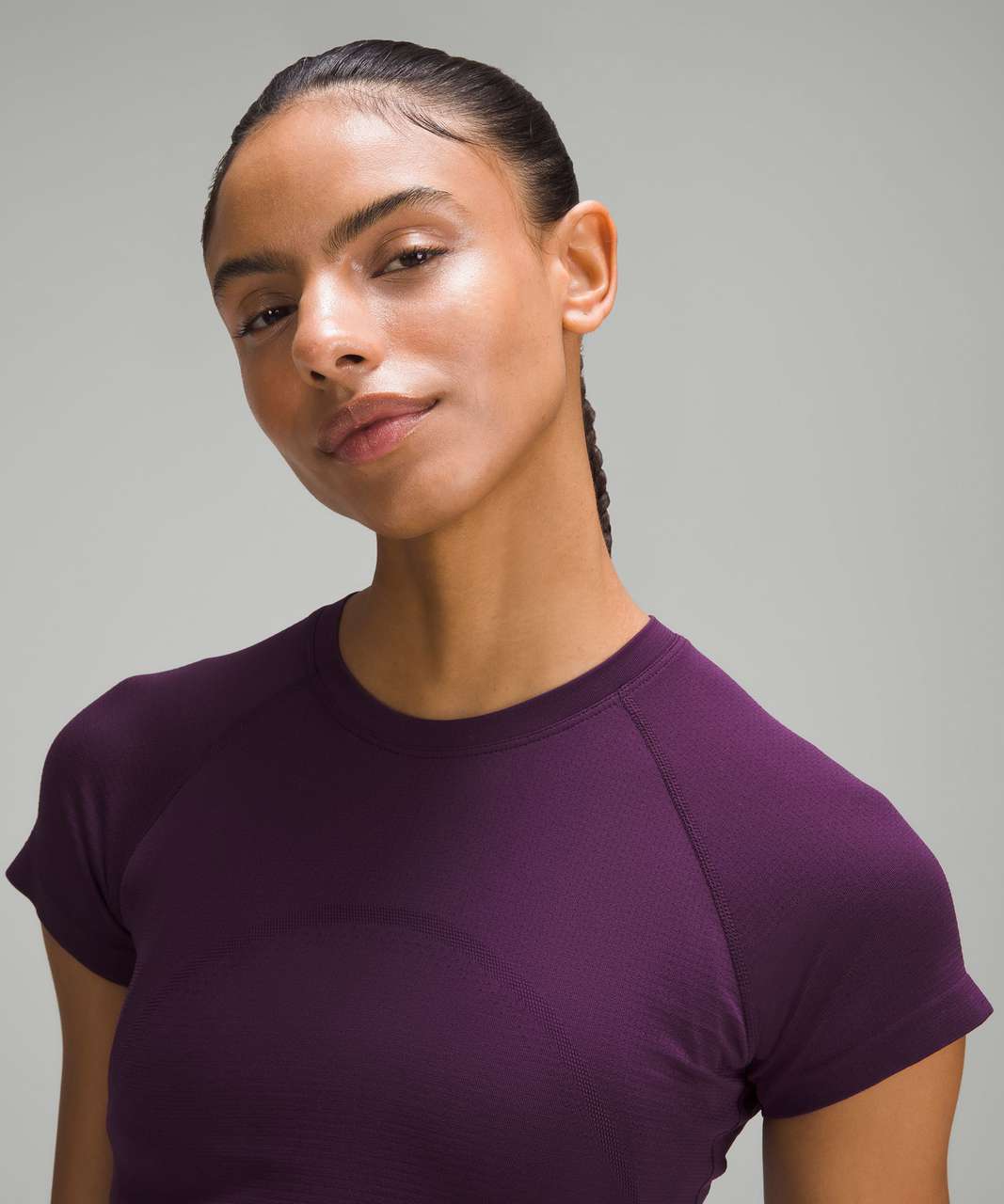 Lululemon Swiftly Tech Cropped Short-Sleeve Shirt 2.0 - Dramatic Magenta / Dramatic Magenta