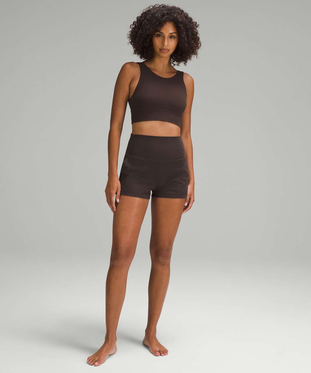 Lululemon Nulu Mesh High-neck Racerback Bra Light Support, C/d Cup In Brown