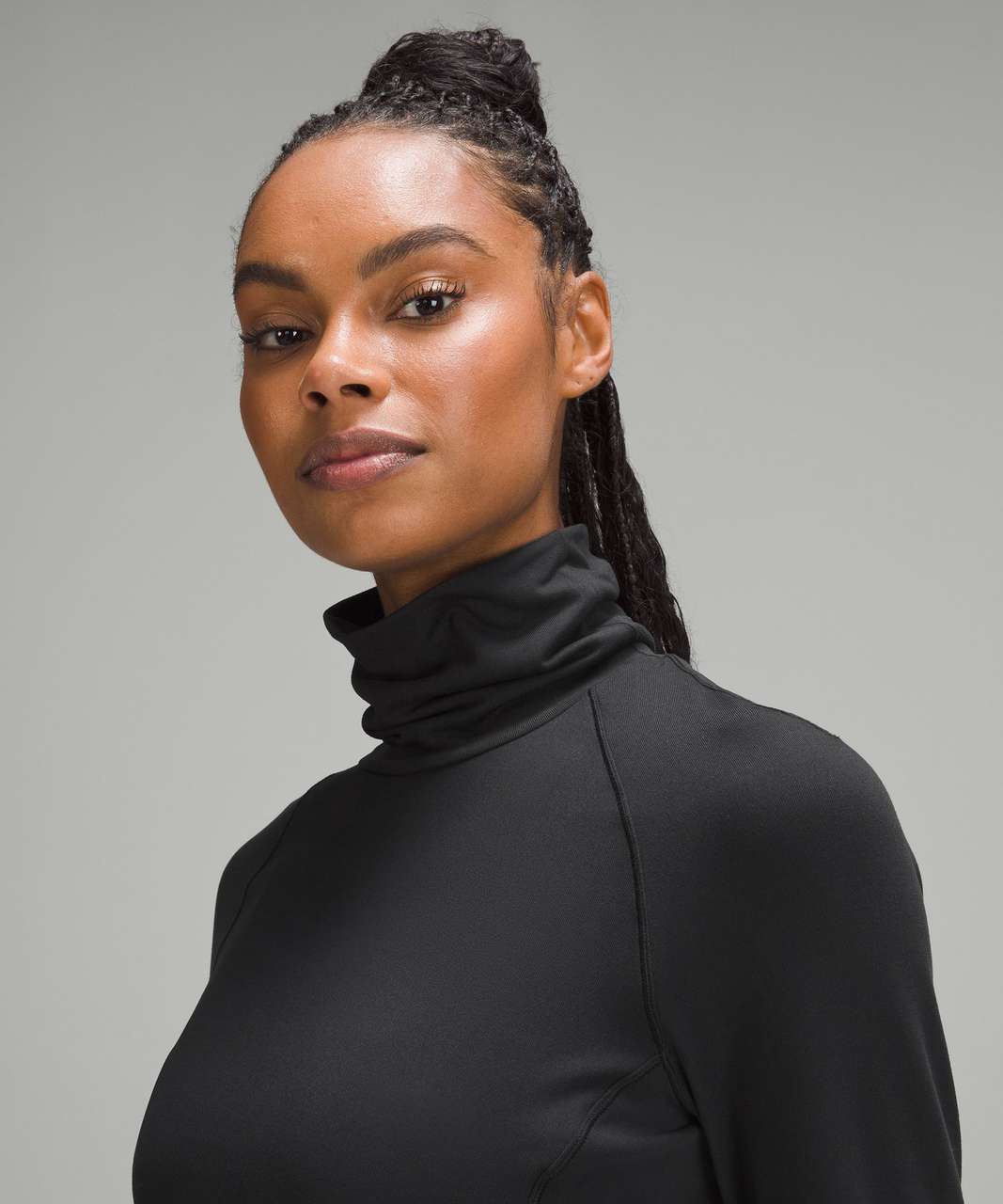 Lululemon Its Rulu Run Mockneck Long-Sleeve Shirt - Black - lulu fanatics