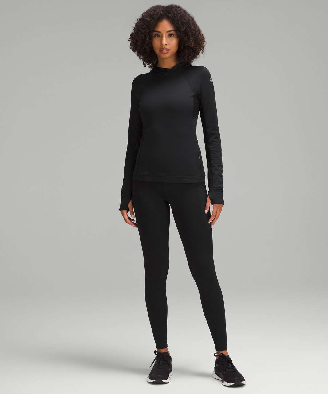 Lululemon Fleece Reflective Running Hoodie - Black / Black