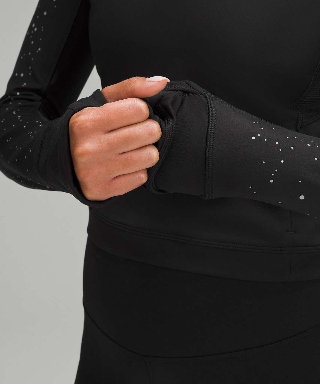 Black It's Rulu Run reflective-dot half-zip top