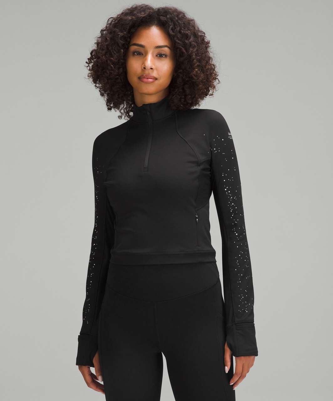 Black It's Rulu Run reflective-dot half-zip top, lululemon