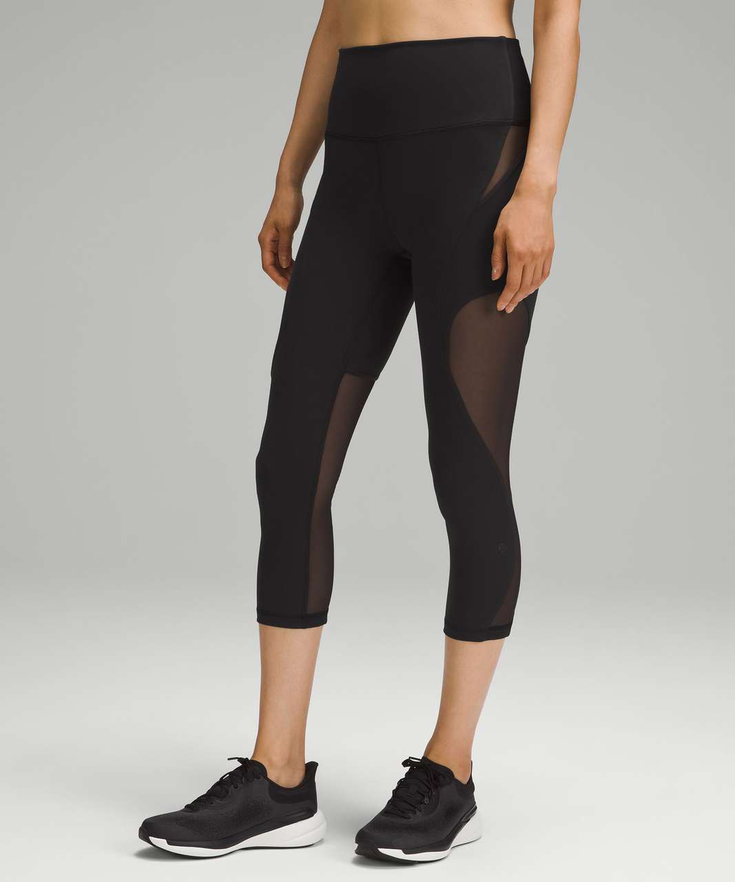 Lululemon Wunder Under High-Rise Crop 21 *Mesh - Black - lulu fanatics