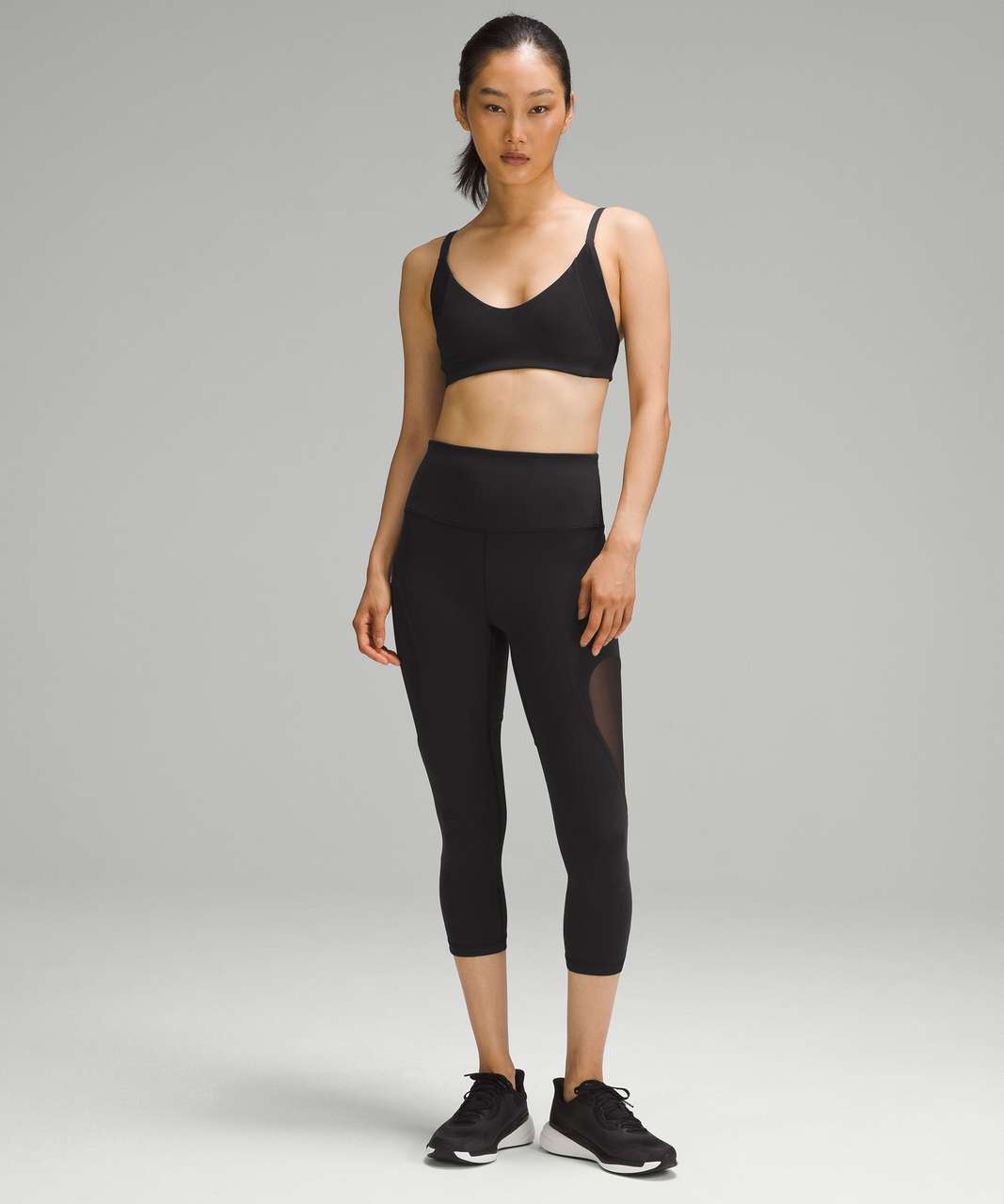 Lululemon Wunder Train Mesh Panel High-Rise Crop 21" - Black