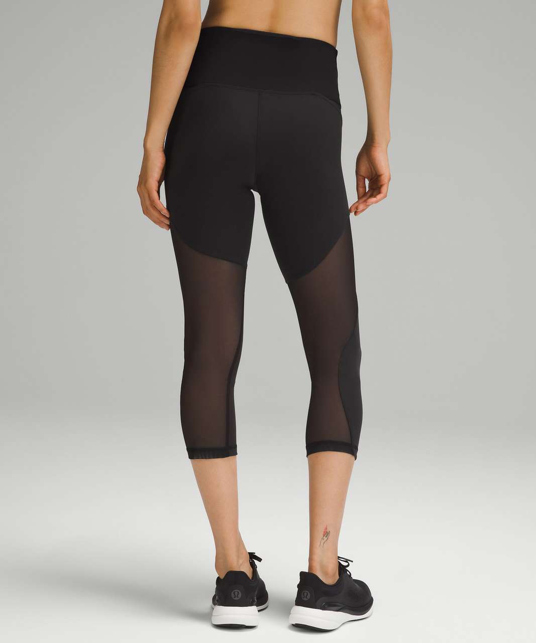 Lululemon Wunder Train Mesh Panel High-Rise Crop 21 - Black