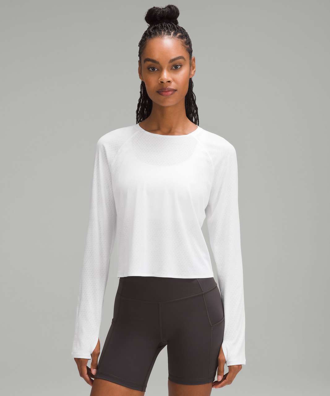 Lululemon Fast and Free Race Length Long-Sleeve Shirt - White