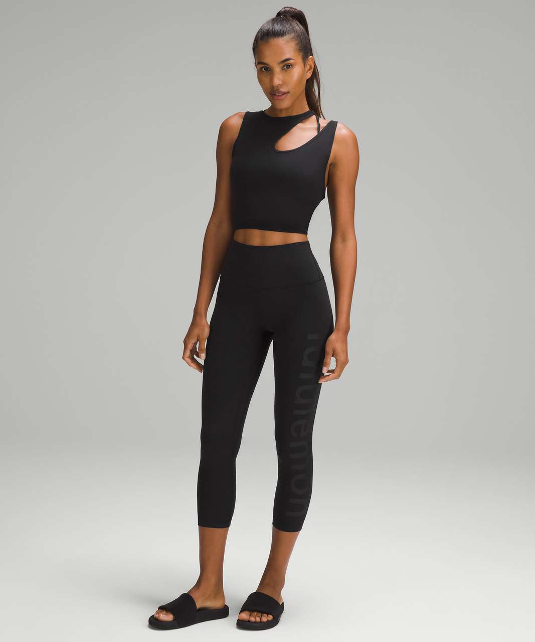 Lululemon Align High-Rise Crop 23 *Graphic - Black - lulu fanatics