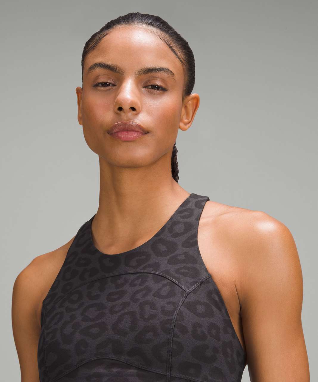 Lululemon lab Everlux Jacquard Train Bra - Leopardo Jacquard Graphite Grey Black