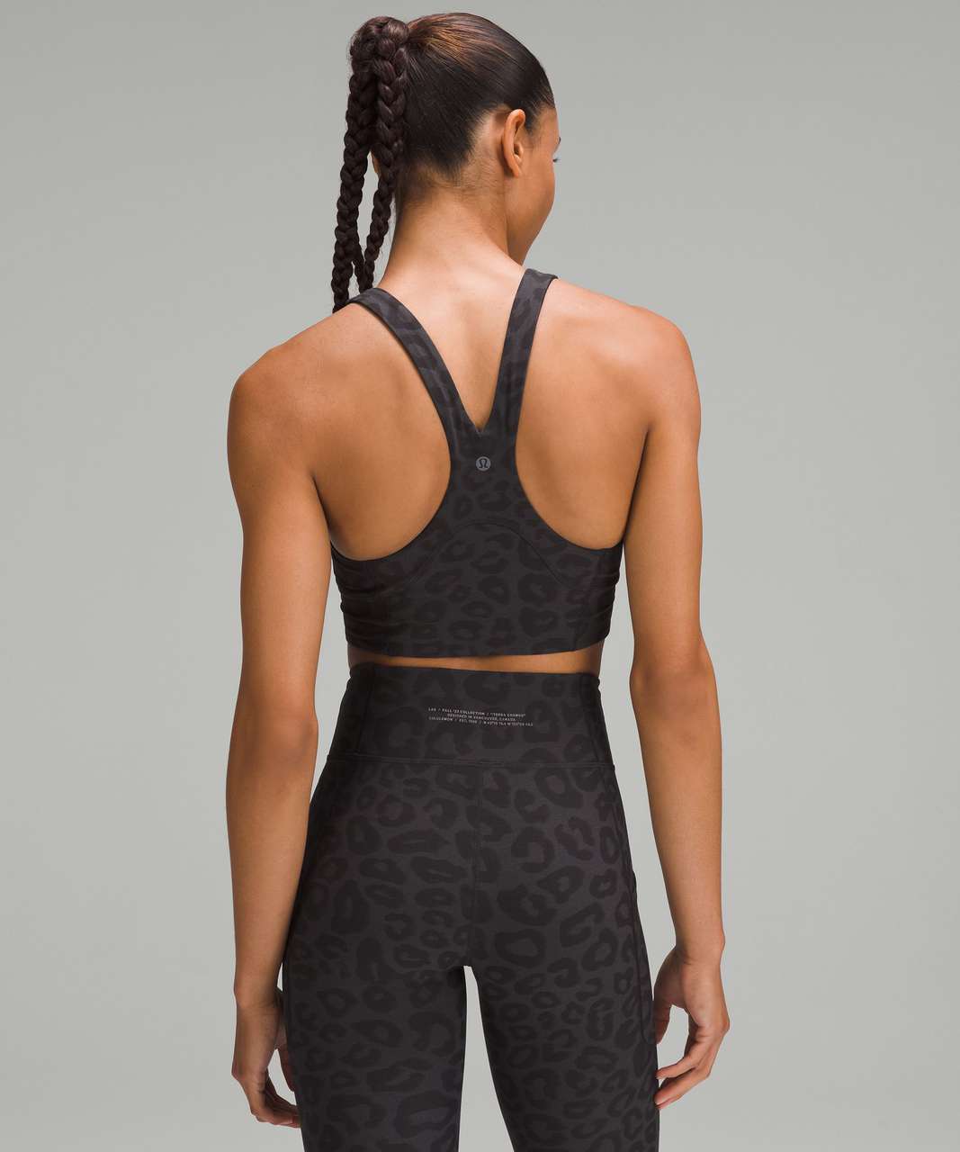 Lululemon lab Everlux Jacquard Train Bra - Leopardo Jacquard Graphite Grey Black