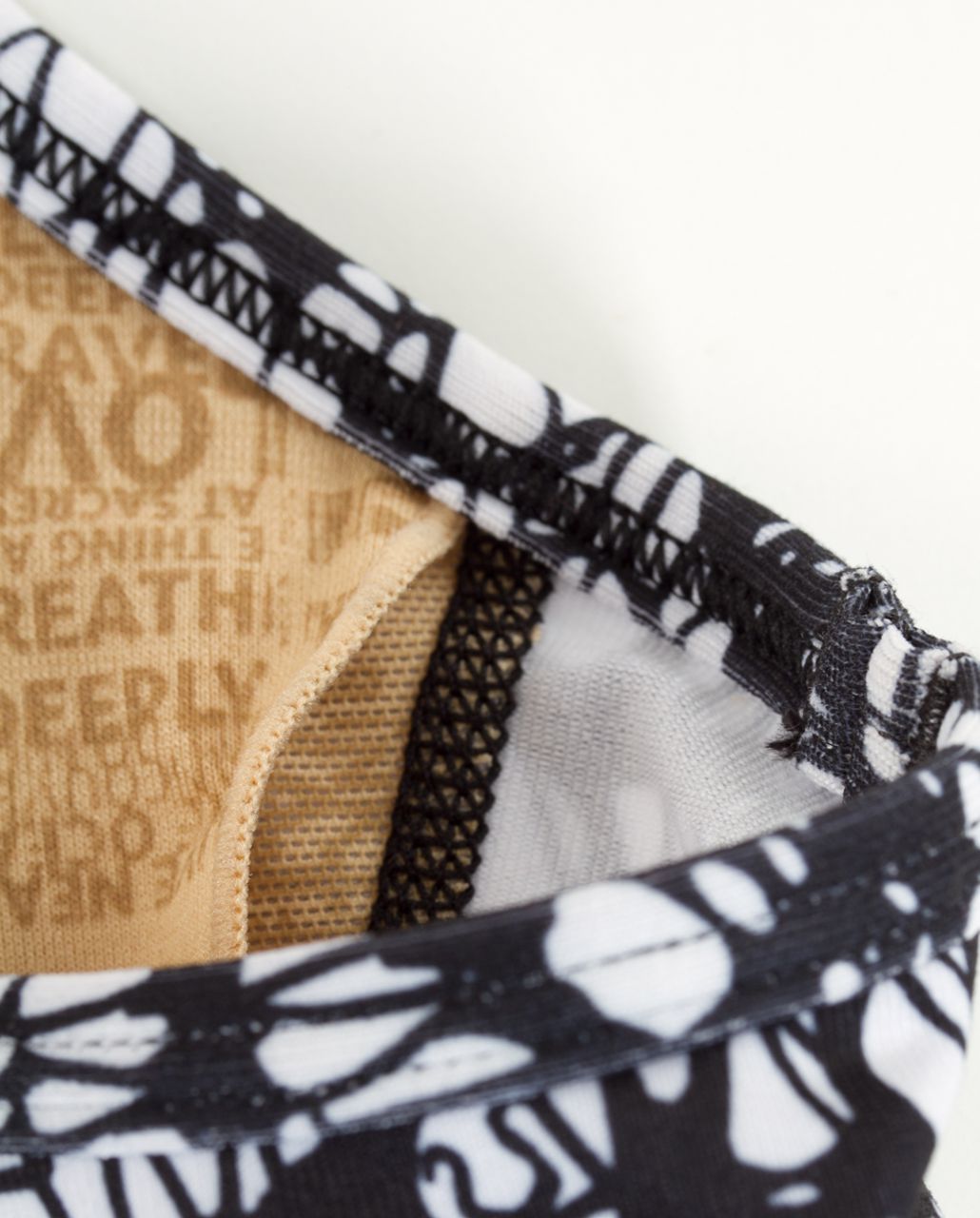 Lululemon Flow Y Bra IV - White Black Glacier Lace /  White