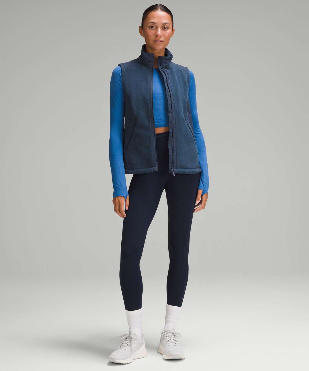 Lululemon Fleece-Lined Running Jacket - Mineral Blue - lulu fanatics