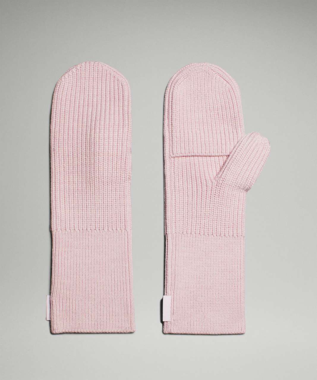 Lululemon Womens Ribbed Merino Wool-Blend Knit Mittens - Heathered Meadowsweet Pink