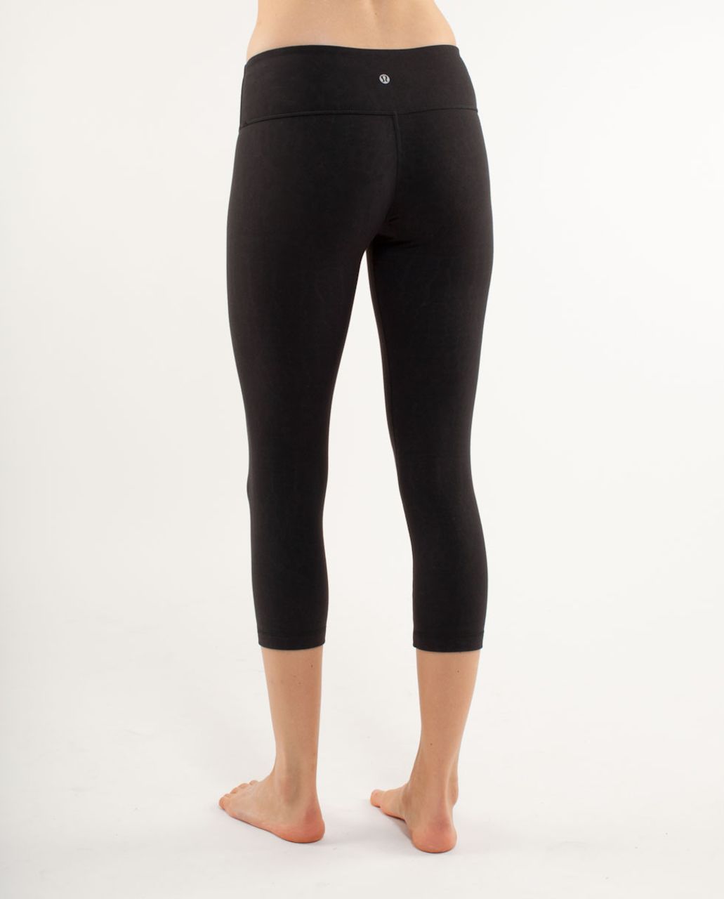 Lululemon Wunder Under Crop - Black Glacier Lace Embossed /  Black