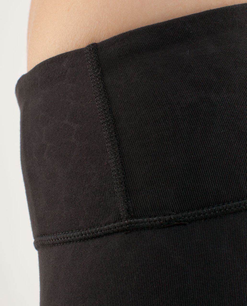 Lululemon Wunder Under Crop - Black Glacier Lace Embossed /  Black