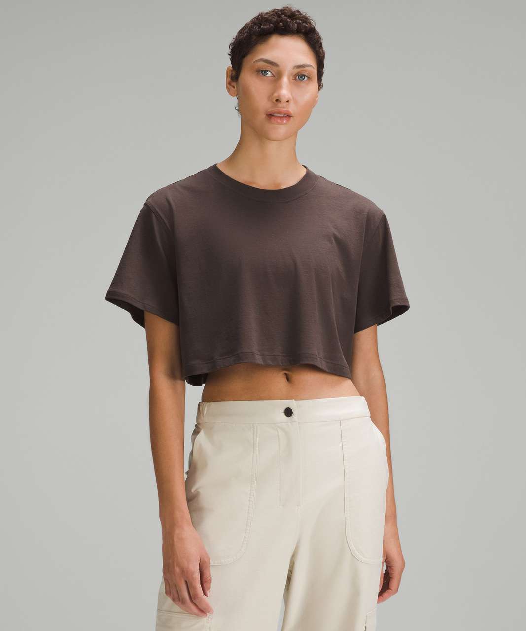 Lululemon All Yours Cropped T-Shirt - Espresso - lulu fanatics