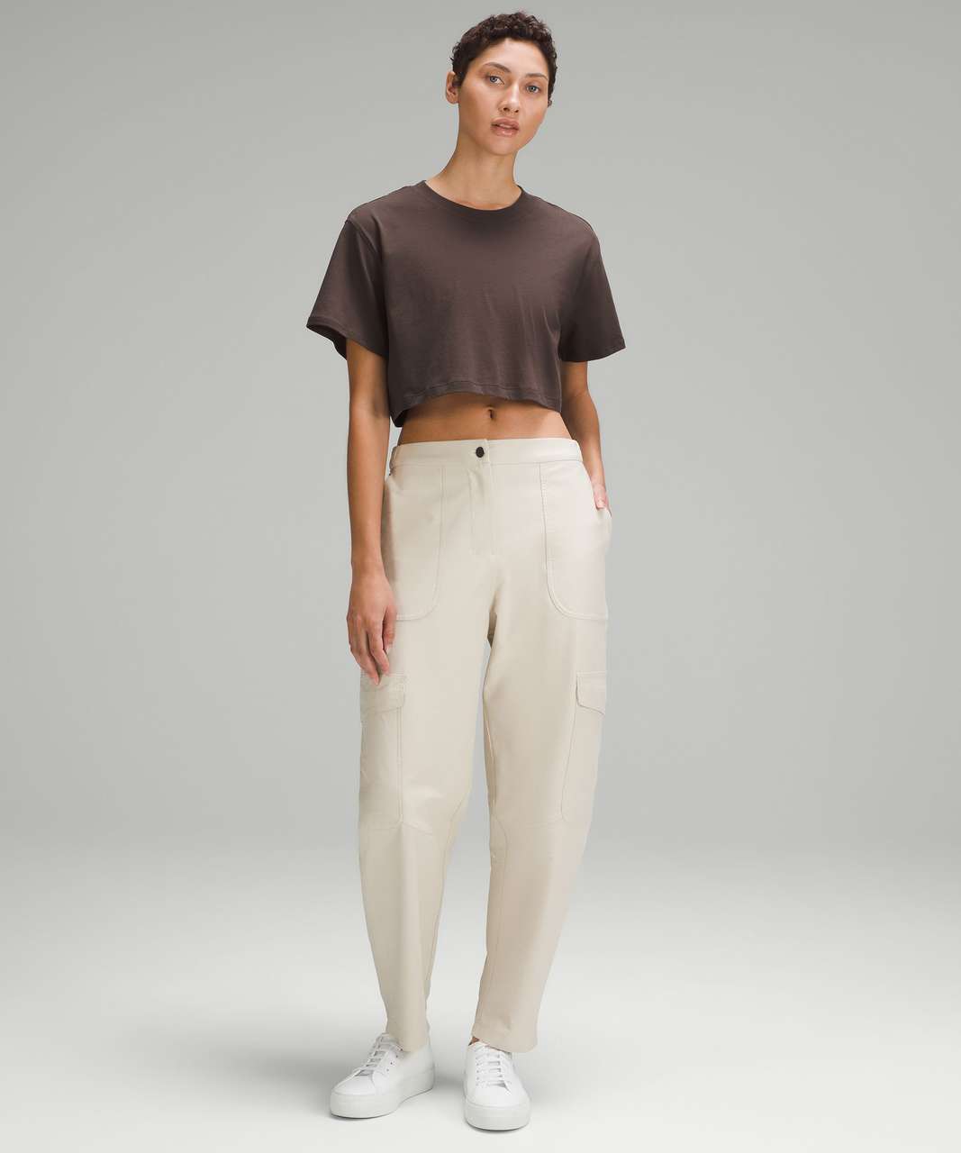 Lululemon All Yours Cropped T-Shirt - Espresso - lulu fanatics