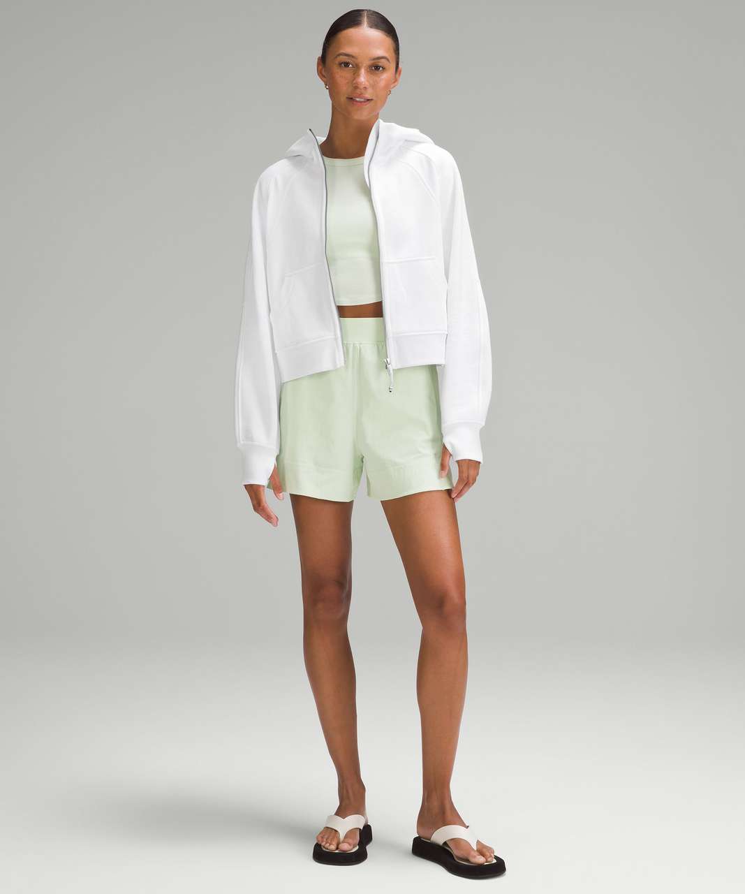 Lululemon oversized scuba full zip white opal xs/s