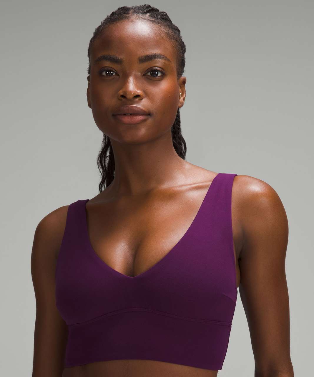 Women's Medium Support V-Neck Seamless Sports Bra - All in Motion Berry  Purple M