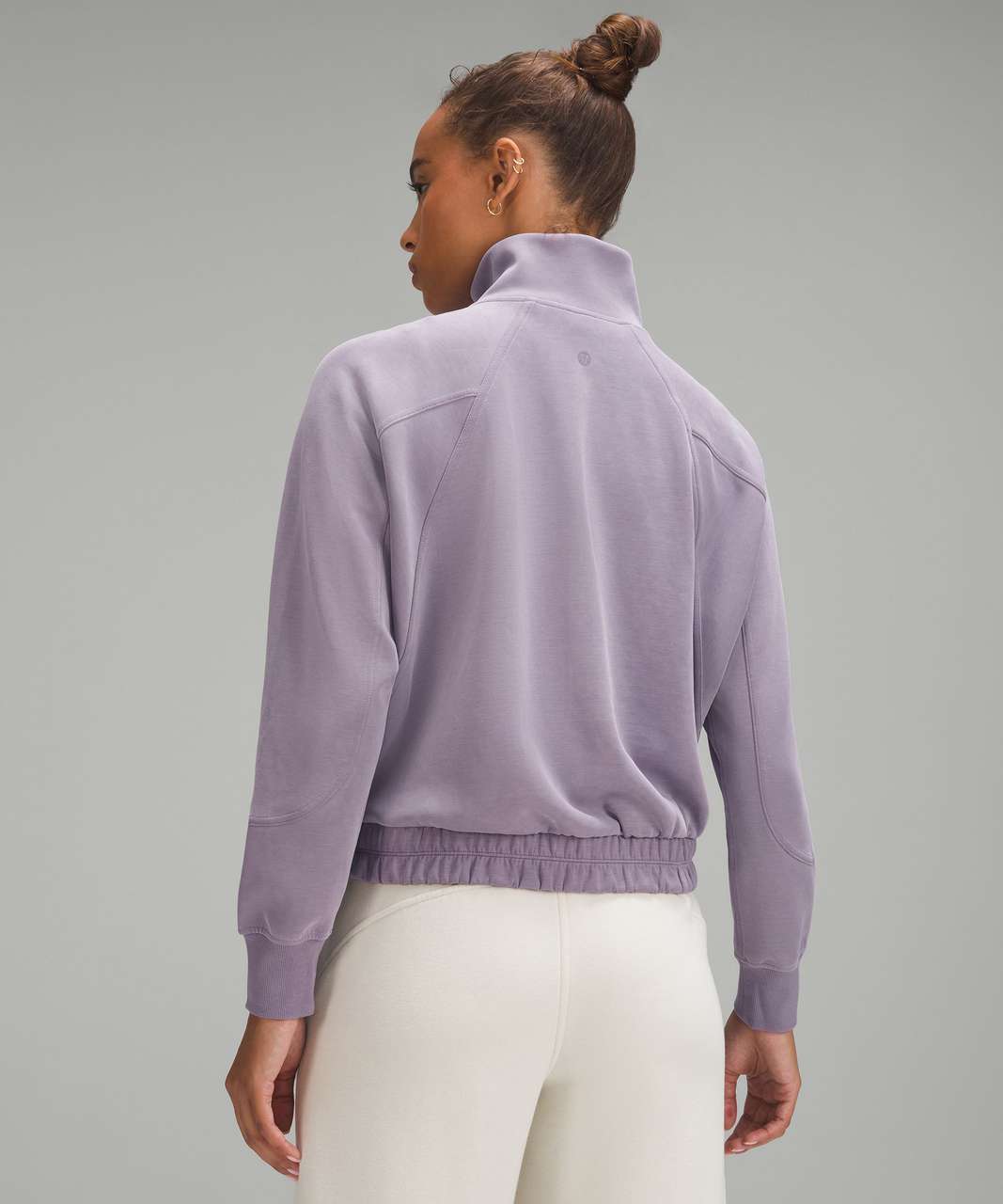 LULULEMON NWT SCUBA OVERSIZED HALF 1/2 ZIP FUNNEL NECK XS/S LILAC SMOKE NEW