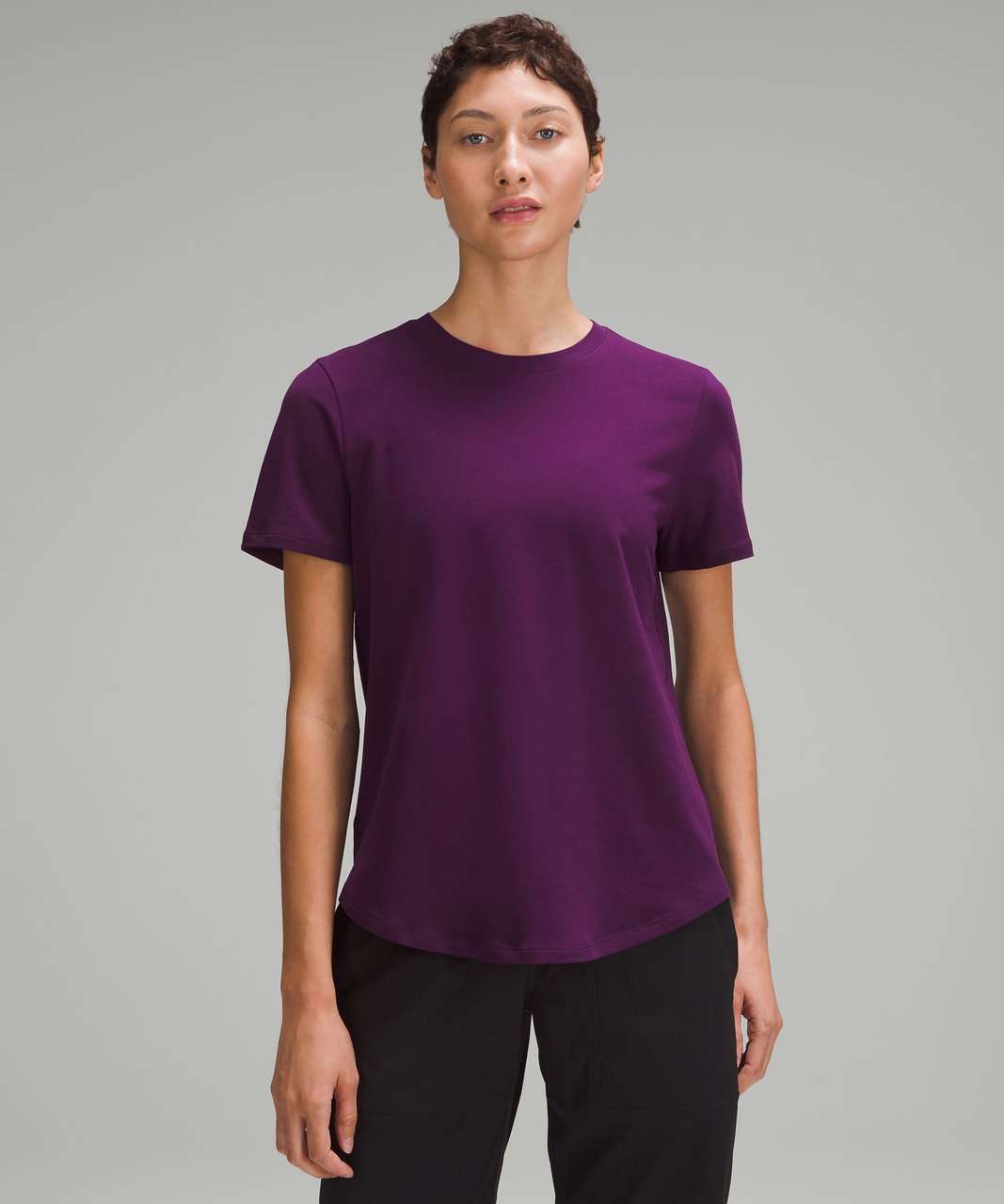 Lululemon Softstreme Gathered T-Shirt Size 10 Magenta Purple MGPR 04955 