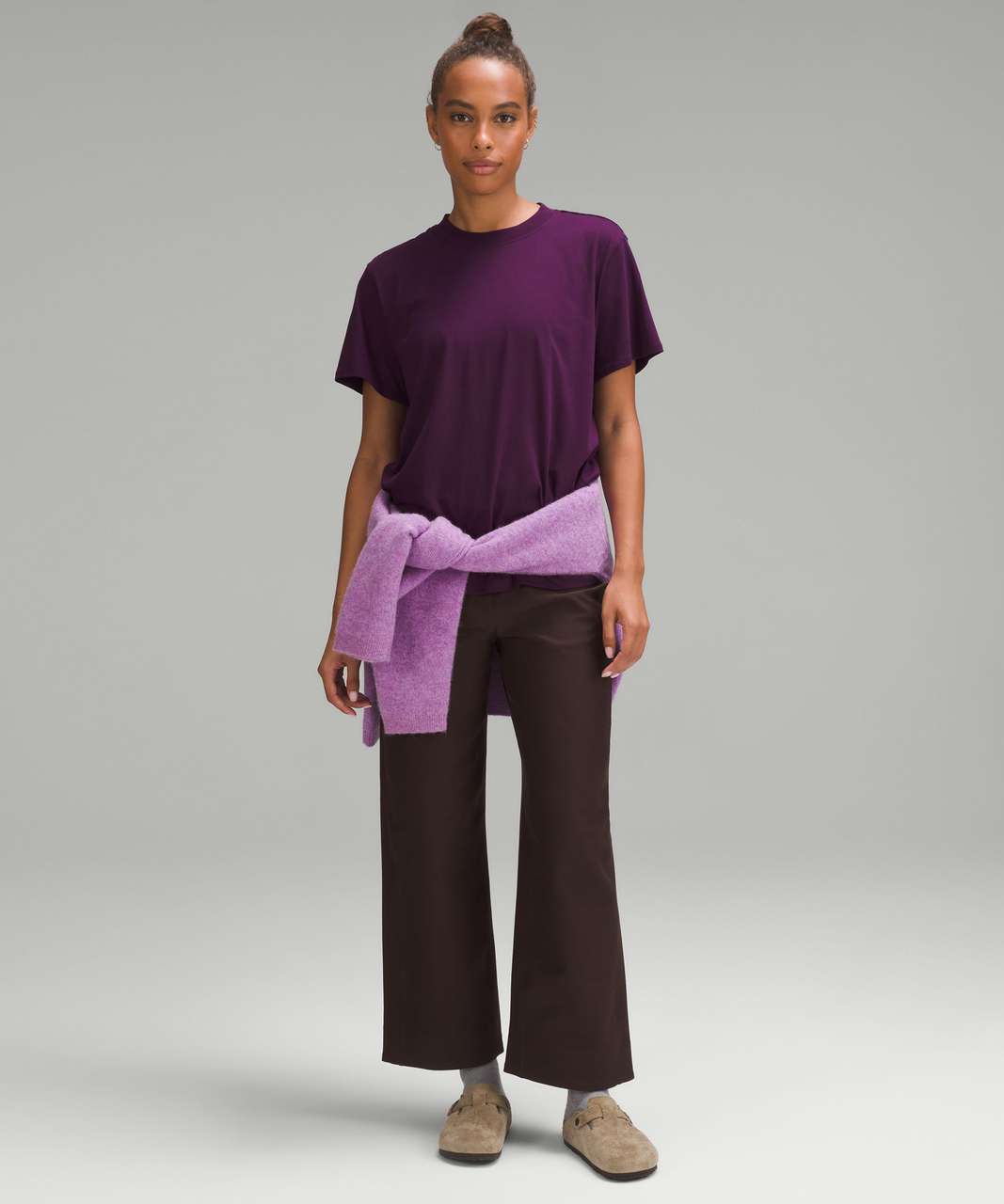 Lululemon Softstreme Gathered T-Shirt Size 10 Magenta Purple MGPR 04955