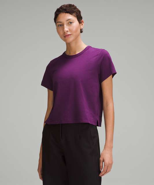 Lululemon Classic-Fit Cotton-Blend T-Shirt - Purple Ash - lulu fanatics