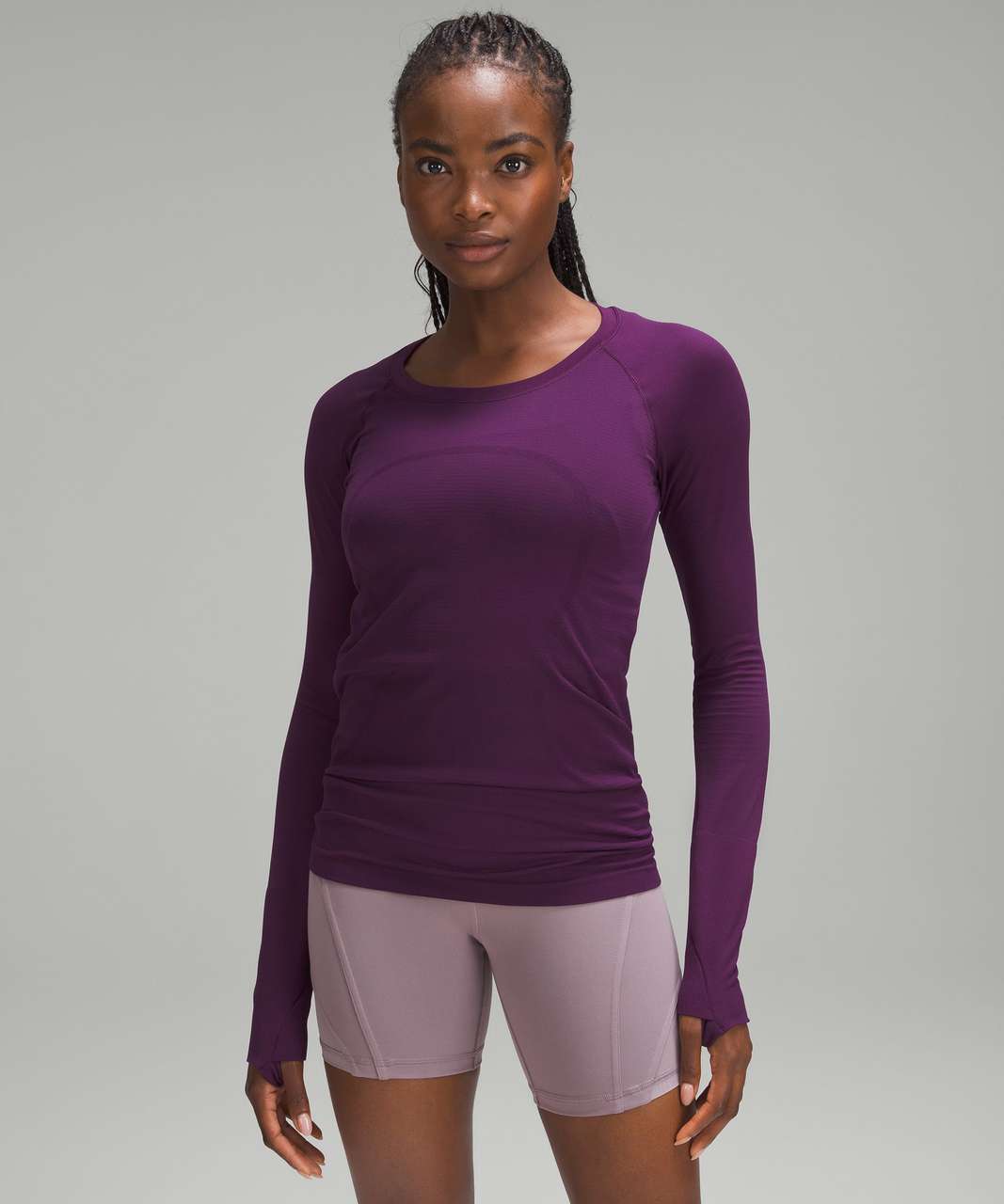 Lululemon Swiftly Tech Long-Sleeve Shirt 2.0 - Dramatic Magenta / Dramatic Magenta