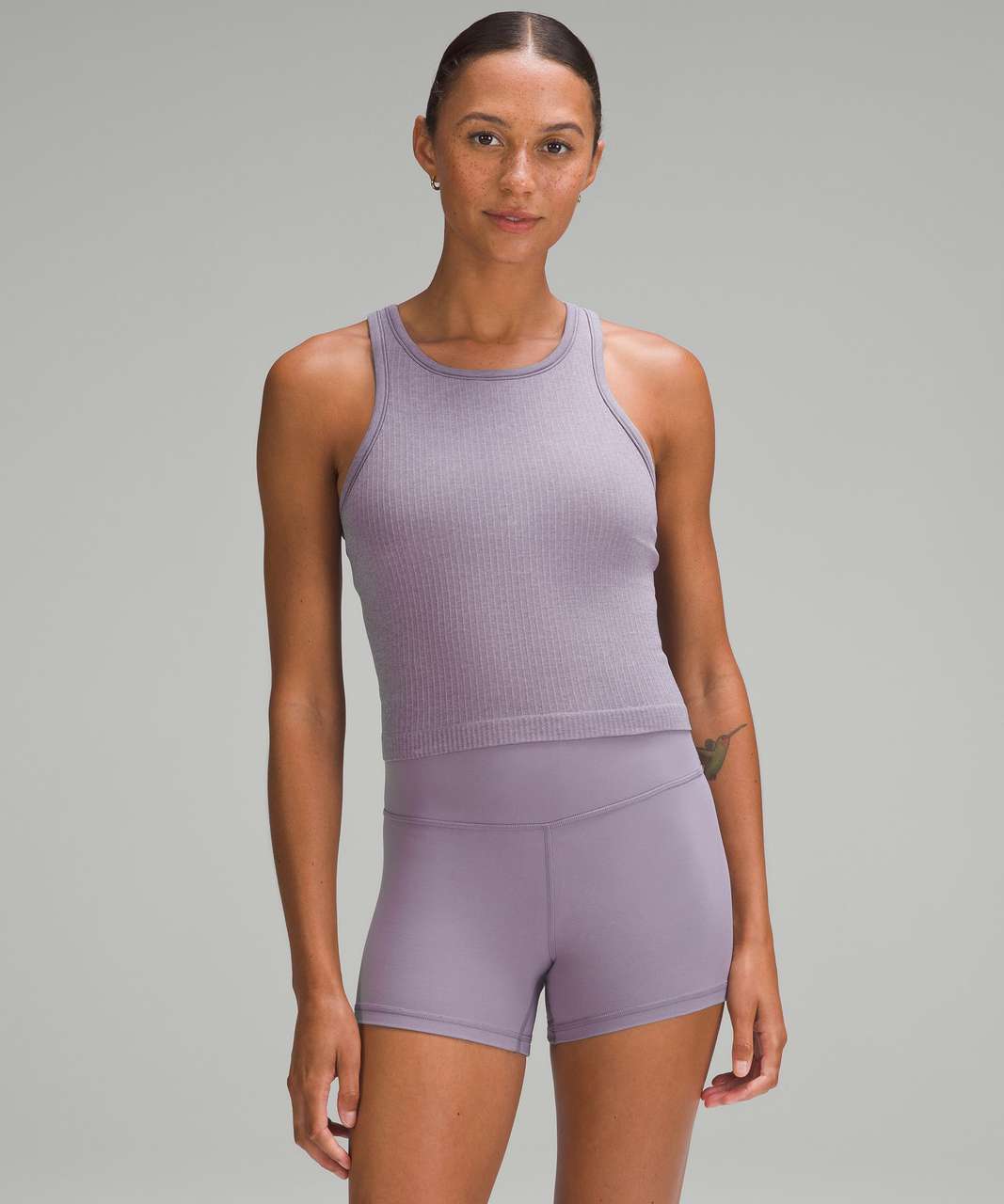 NEW Women Lululemon Ebb To Street Racerback Crop Tank Top Wisteria