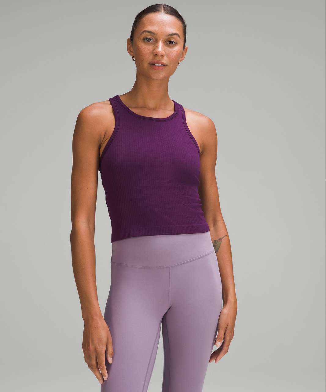 Lululemon Ebb to Street Cropped Racerback Tank Top - Dramatic Magenta -  lulu fanatics